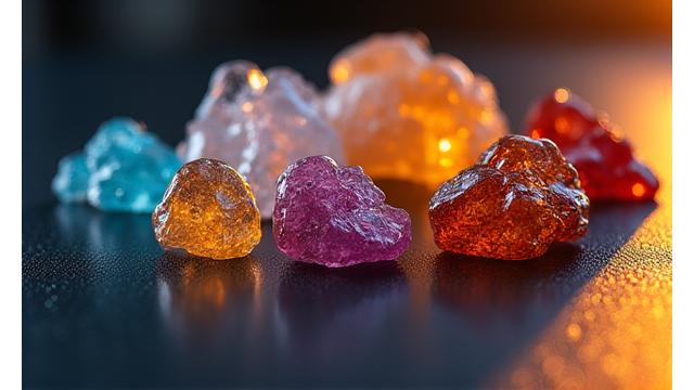 Образцы минералов лития, никеля и редкоземельных металлов.