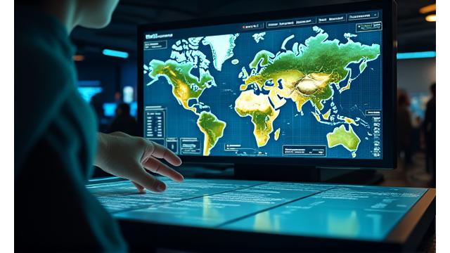 Карта ГИС с наложенными слоями данных об участке добычи.