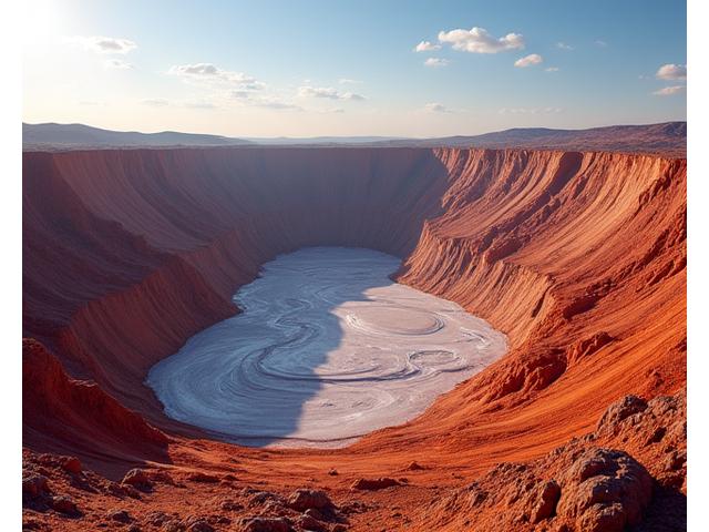 Карта крупного железорудного месторождения в Западной Австралии с геологическими данными.