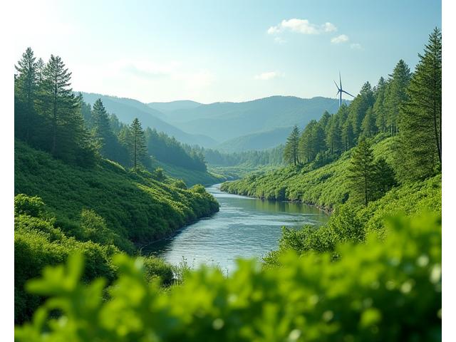 Восстановленный ландшафт после добычи полезных ископаемых, зеленые насаждения