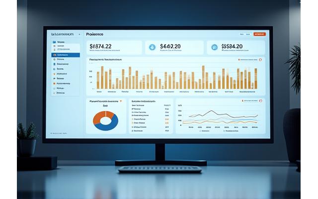 Цифровой дашборд проекта, показывающий ключевые показатели прогресса и затрат