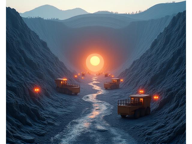 Визуализация успешного горнодобывающего проекта, демонстрирующая контроль и рост